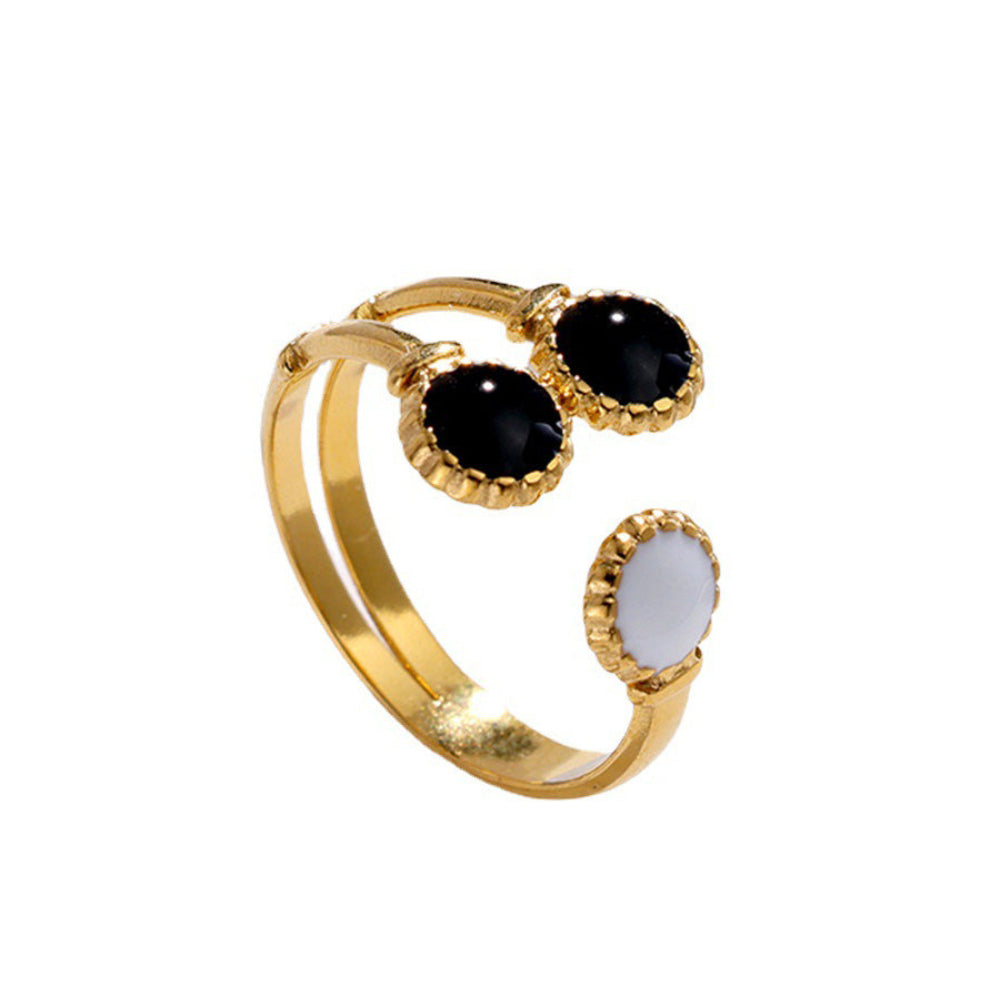 Gold stainless steel open-band ring with minimalist silhouette
