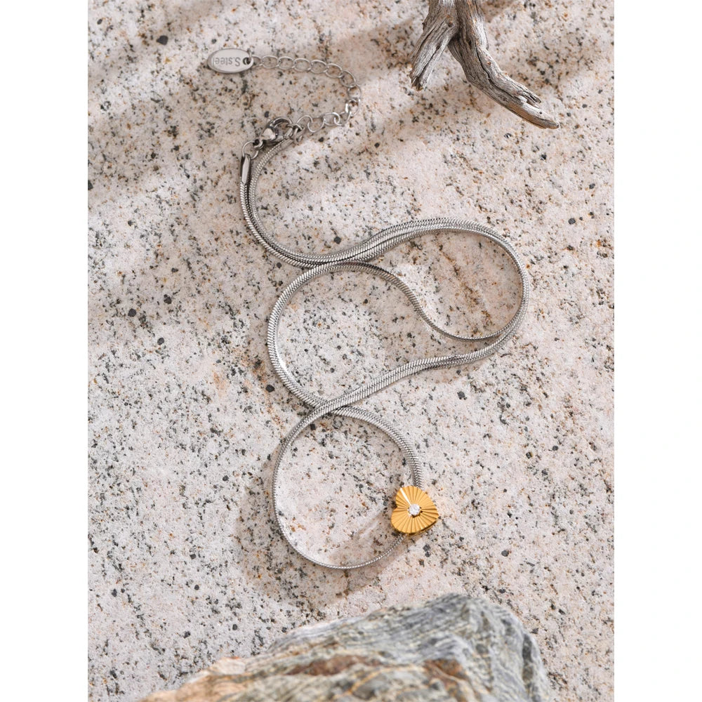 Amara necklace alternative angle showing adjustable chain