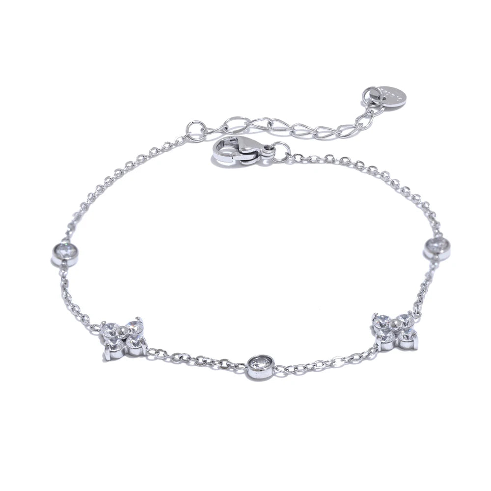 Nazanin bracelet detail view showing cubic zirconia accents
