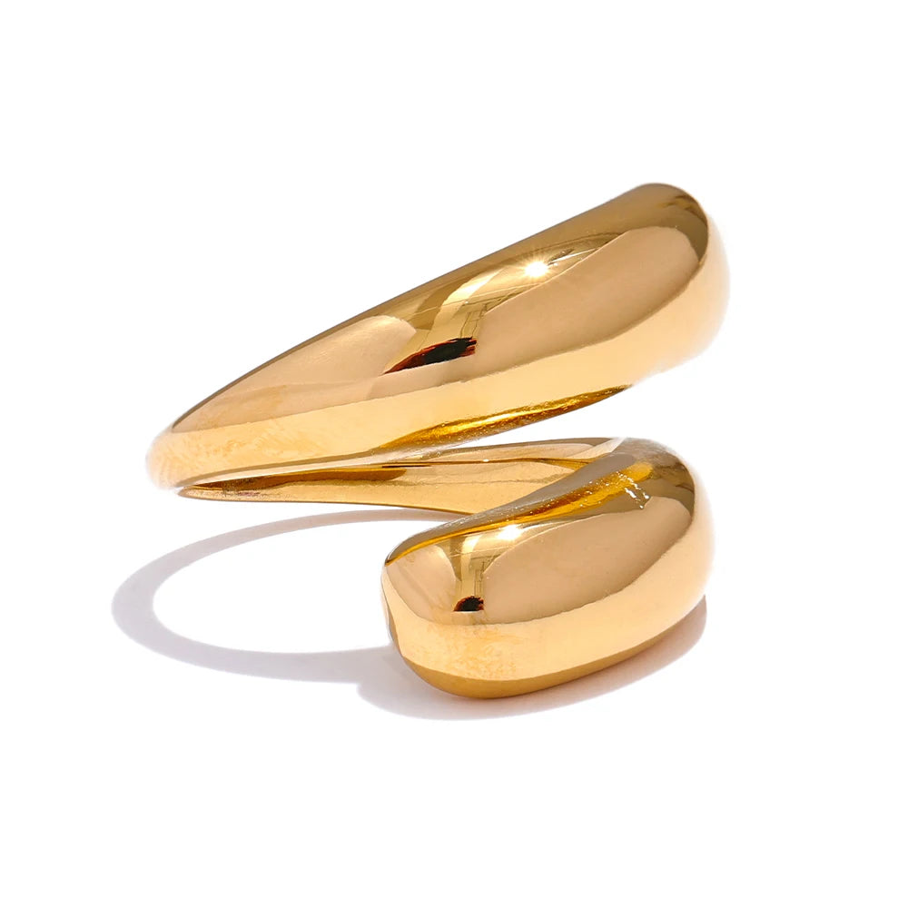 Close-up of polished gold-tone ring surface