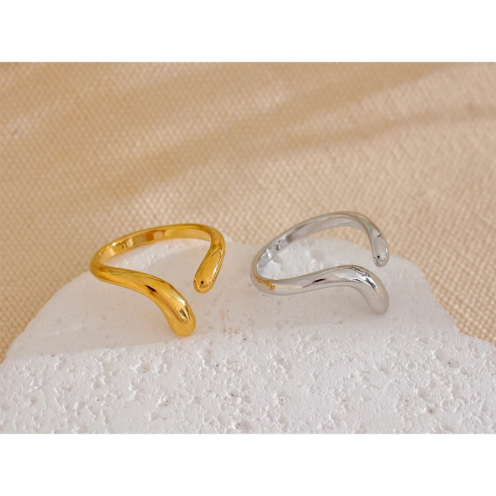 Shirin ring detail view showing polished finish