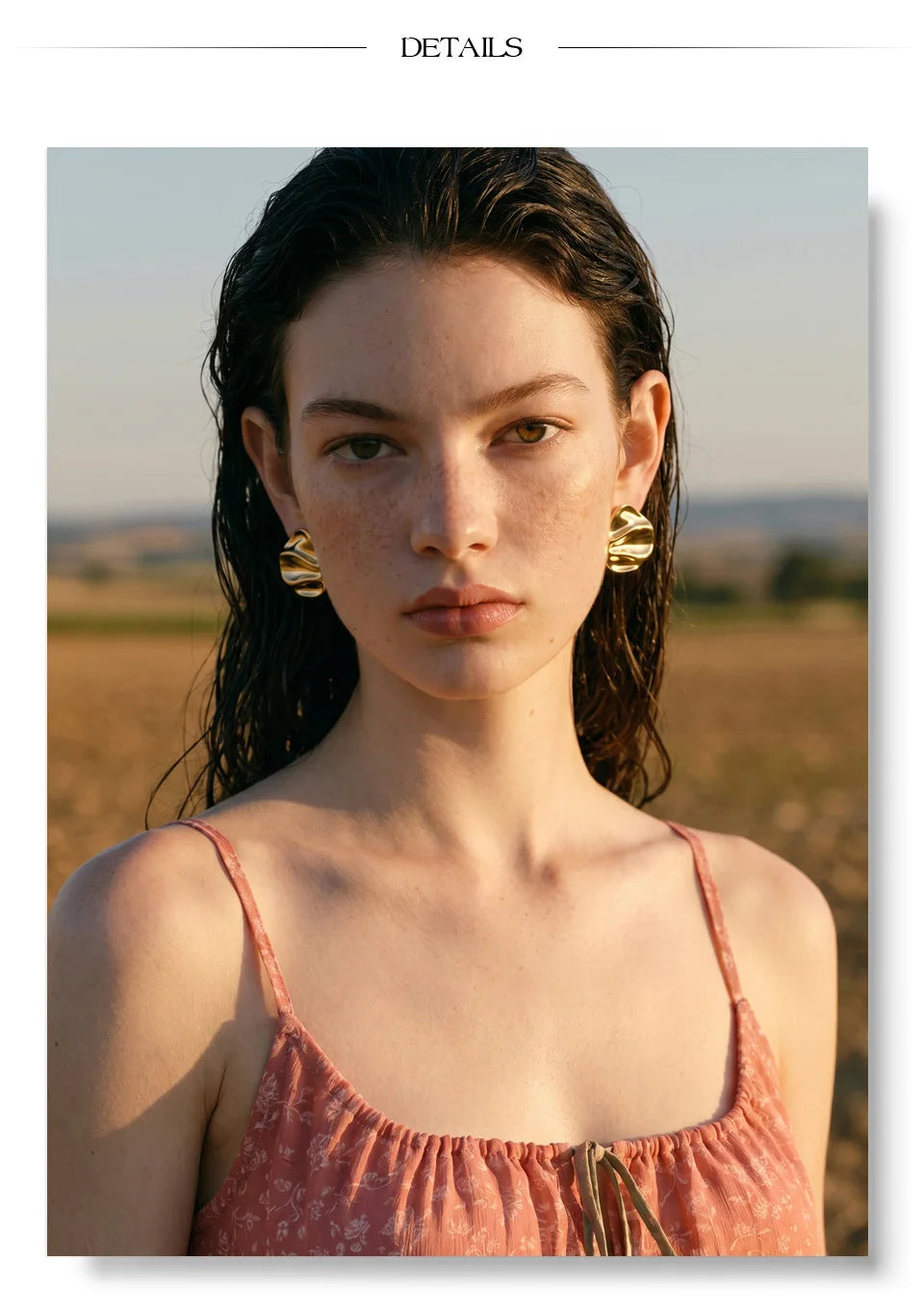 Zavelle earrings detail view showing oval drop