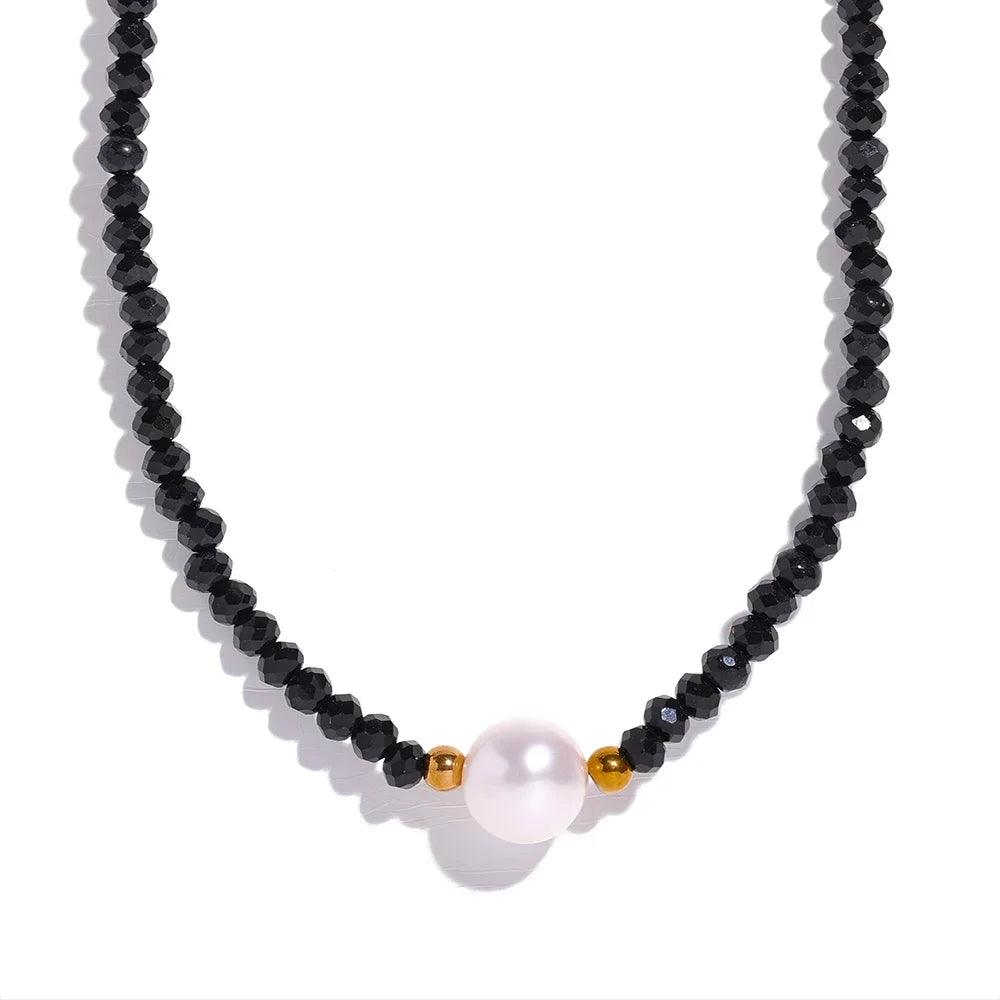Gold stainless steel adjustable necklace with textured oval pendant