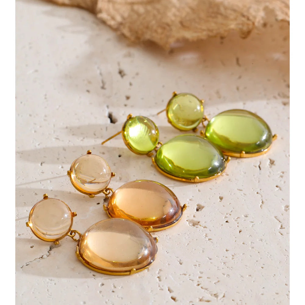 Rosavia earrings side view showing drop silhouette