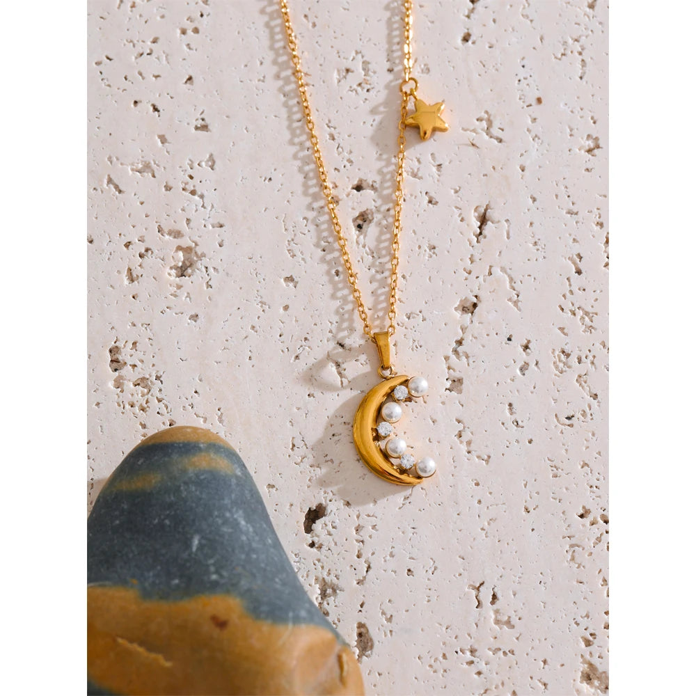 Close-up of polished gold-tone necklace surface