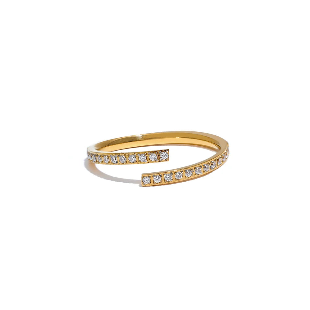 Close-up of polished gold-tone ring surface