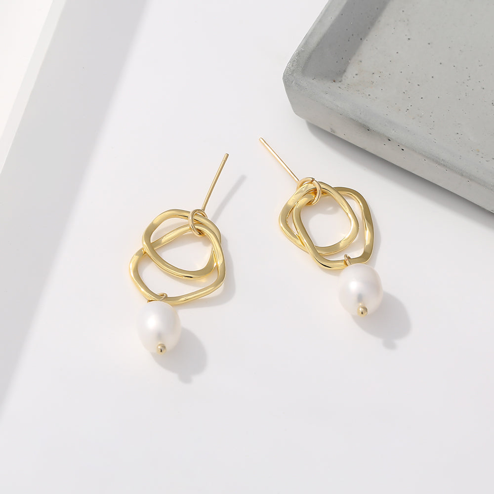 Tormalin earrings side view showing drop silhouette