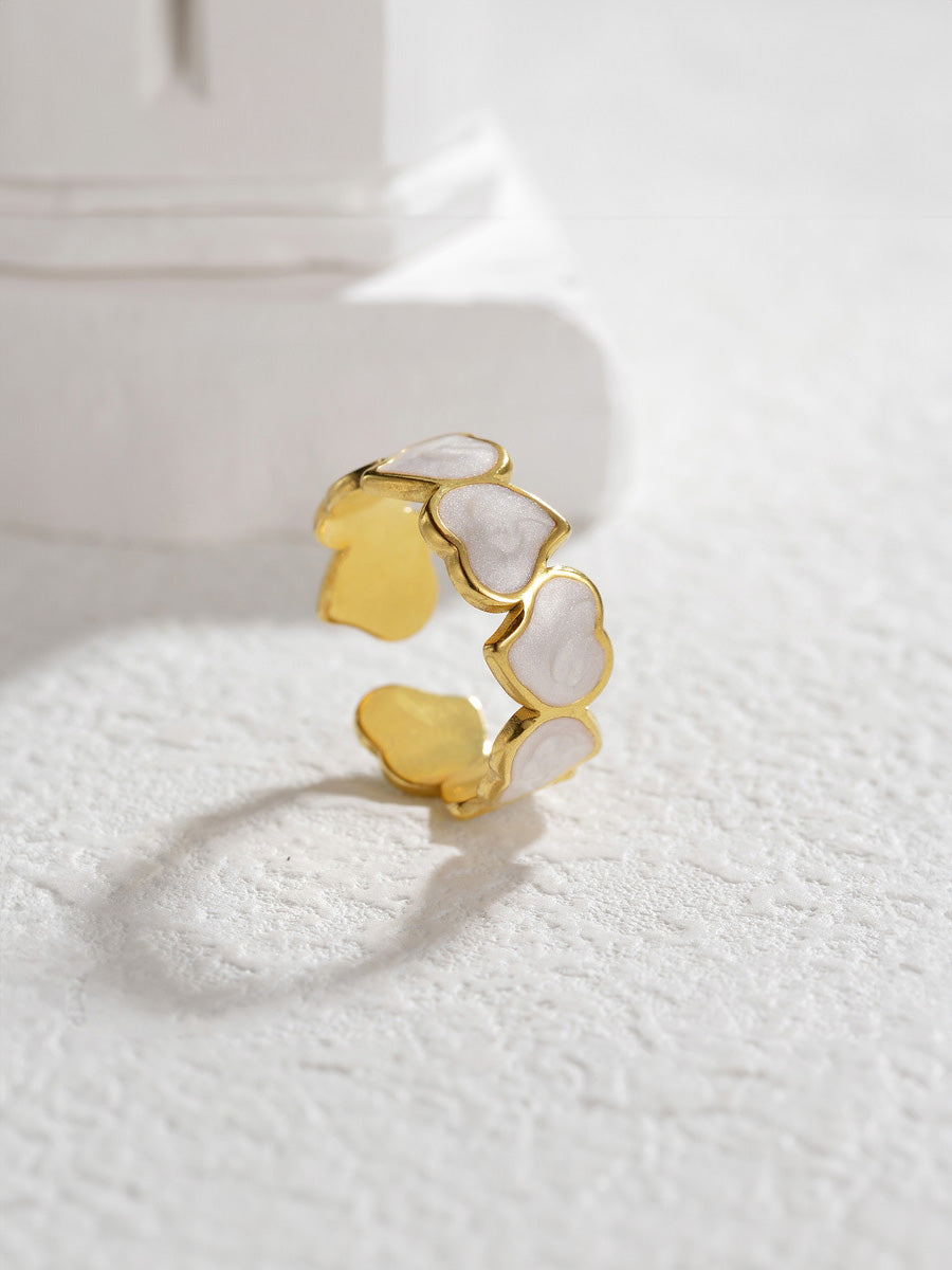 Yesi ring close-up showing textured oval detail