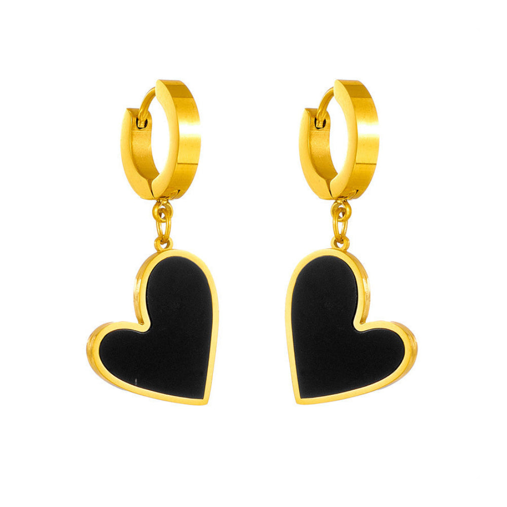 Gold-tone drop earrings with textured oval detail