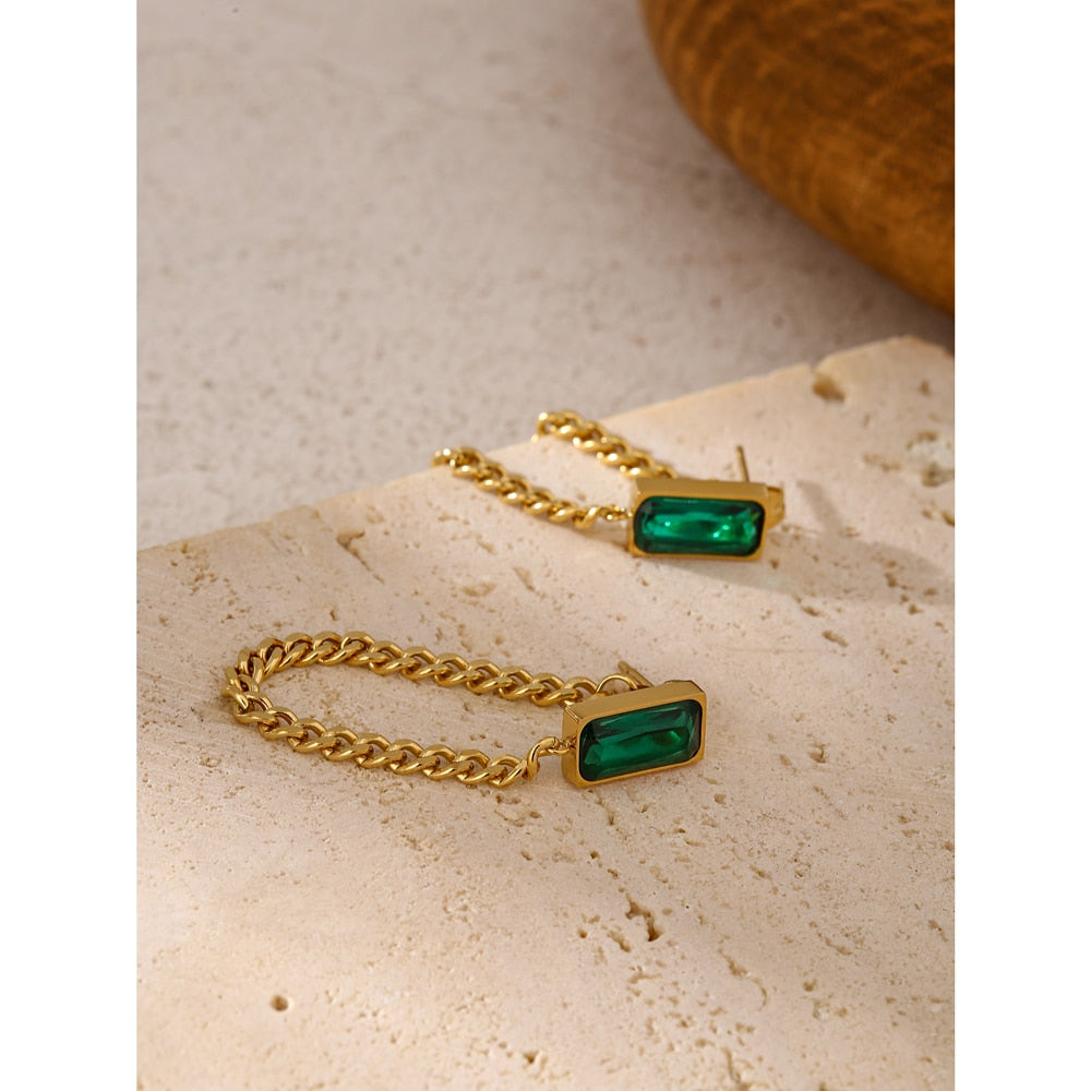 Bahar earrings detail view showing oval drop