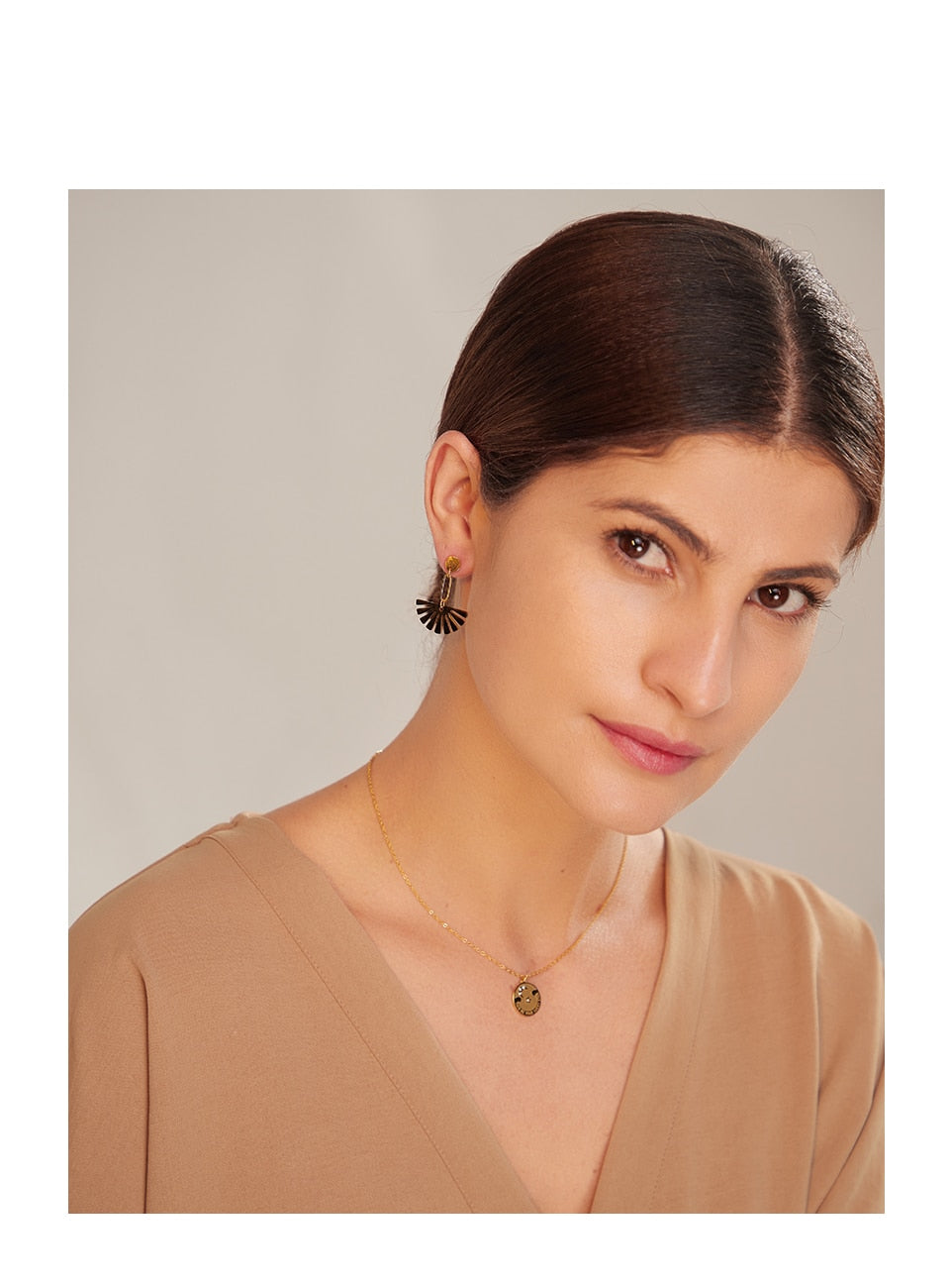 Marook earrings side view showing drop silhouette