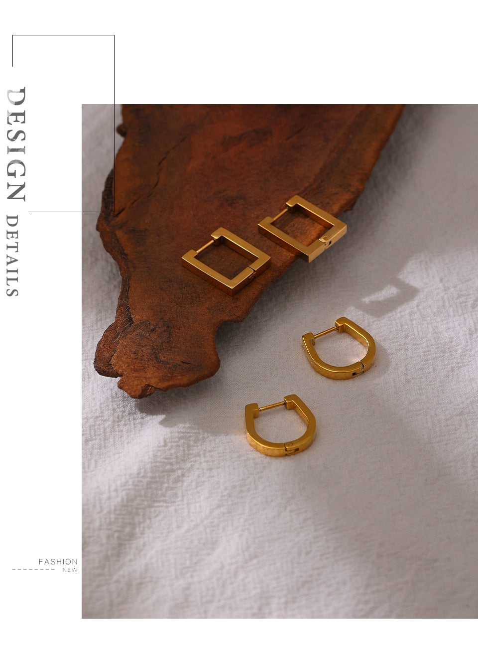 Serenje earrings detail view showing polished finish