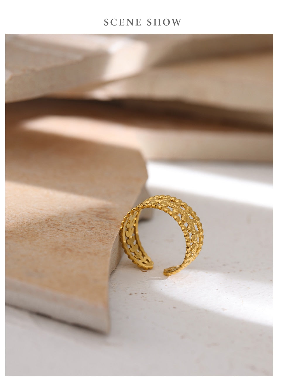 Azna ring styled as a modern everyday statement