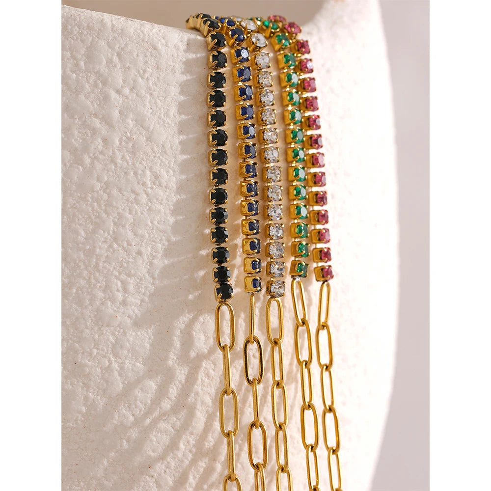 Shabnam bracelet side view showing delicate chain silhouette