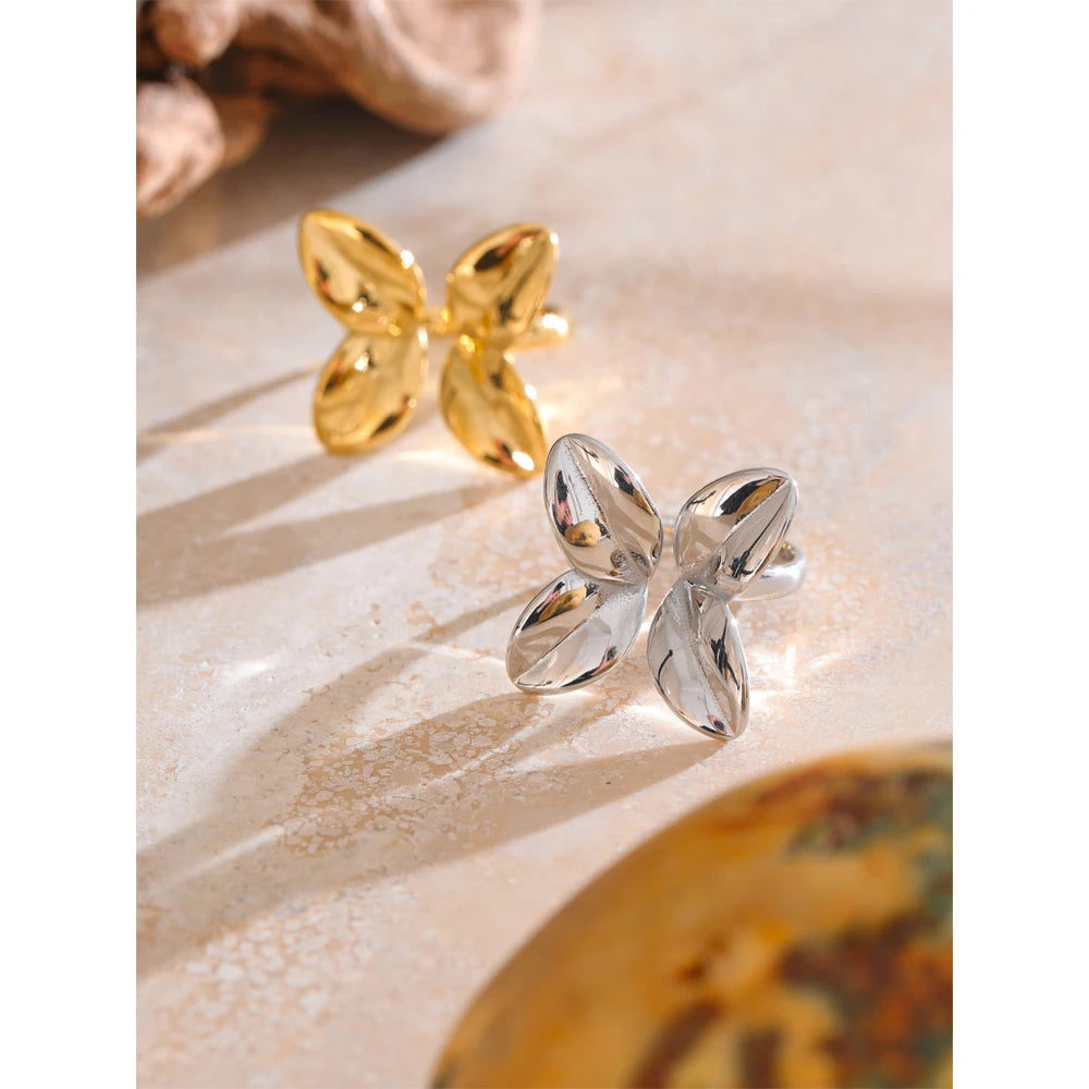 Golnar ring detail view showing flower motif