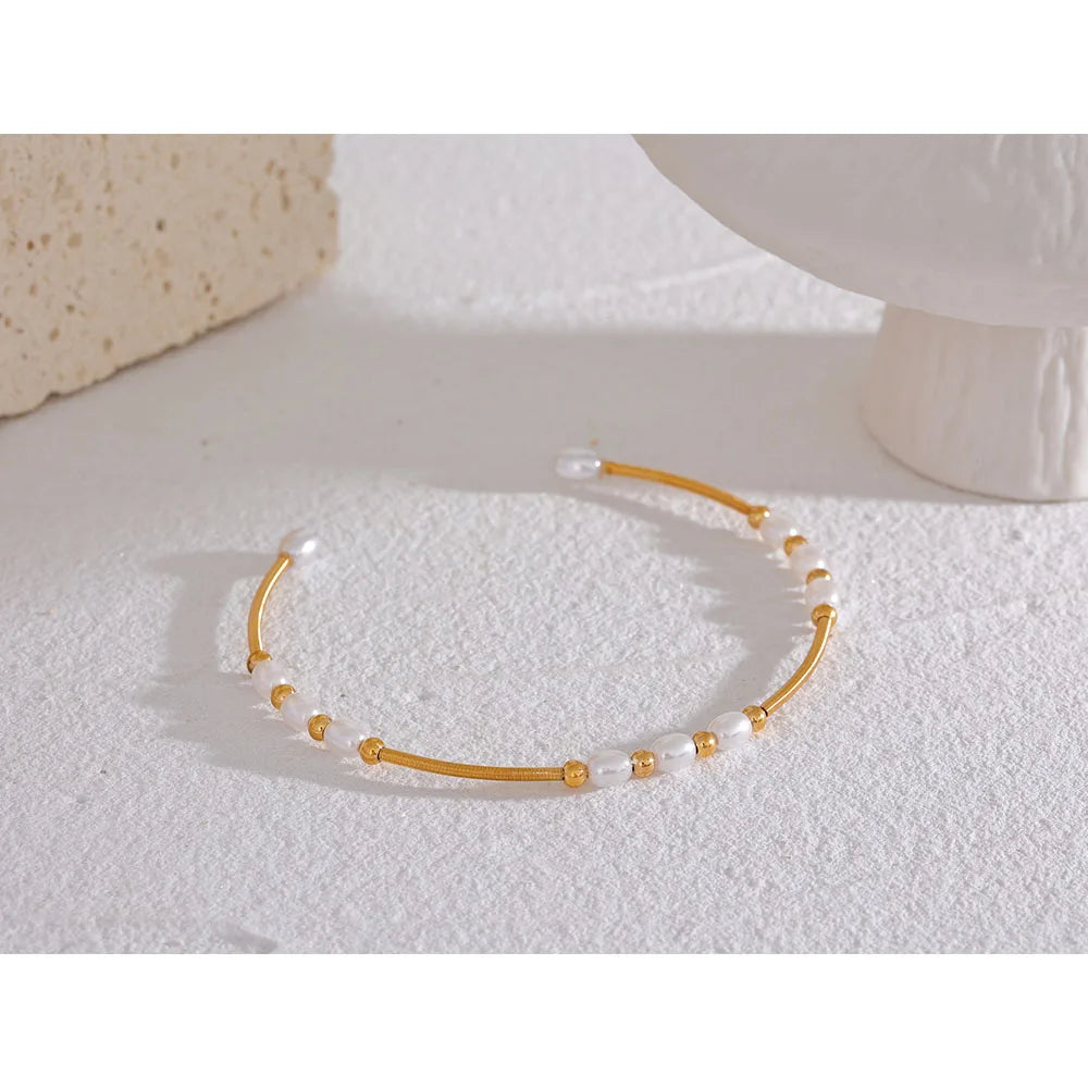 Tannaz bracelet close-up showing pearl accent