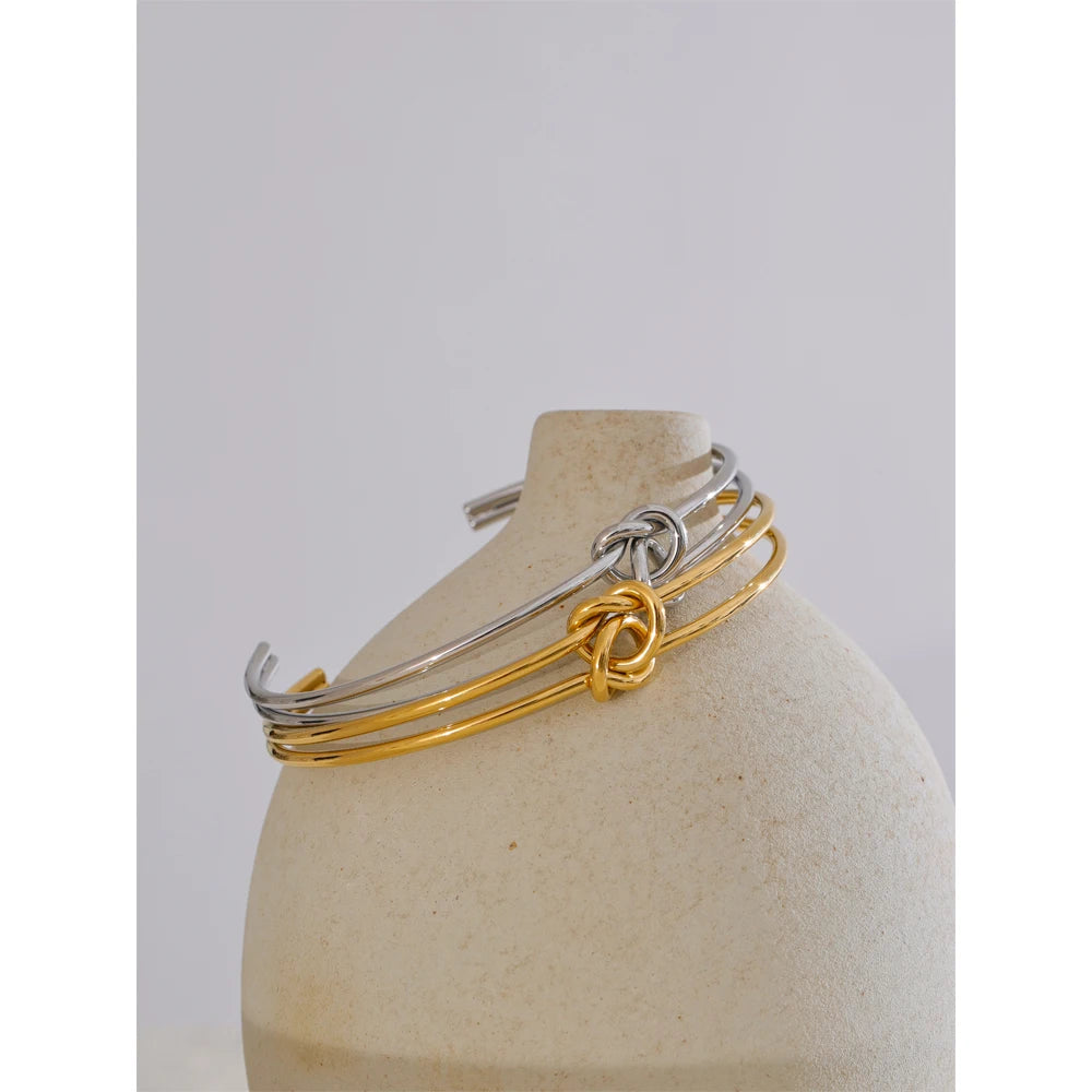 Jana bracelet side view showing smooth cuff silhouette