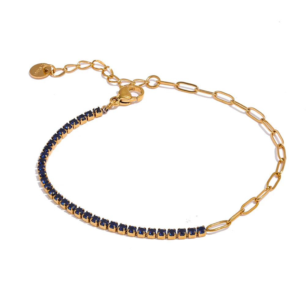 Shabnam bracelet alternative angle showing colorful zirconia