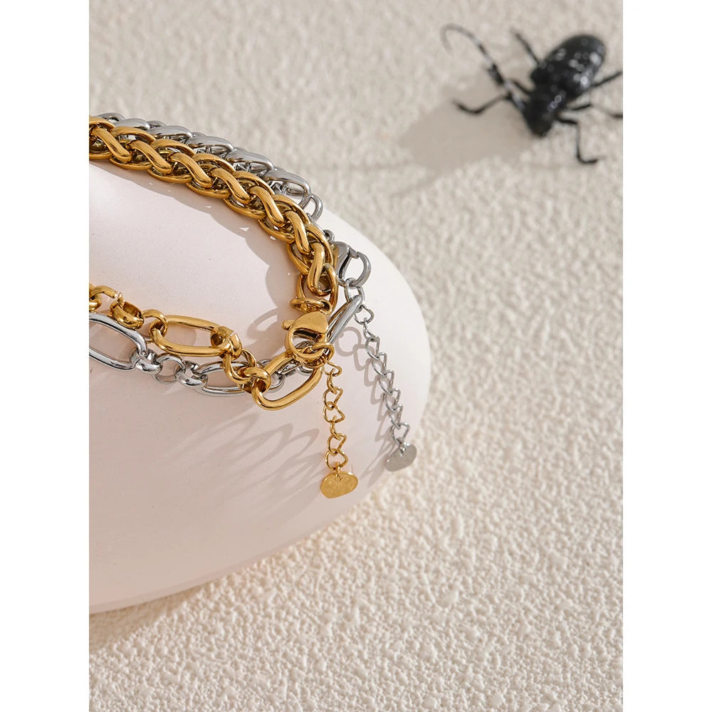 Rana bracelet close-up showing chain-link silhouette
