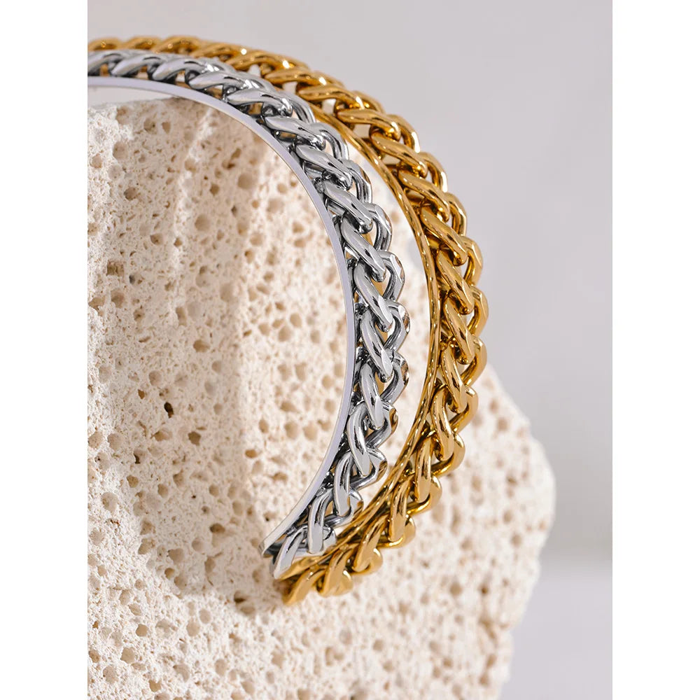 Close-up of polished bracelet surface