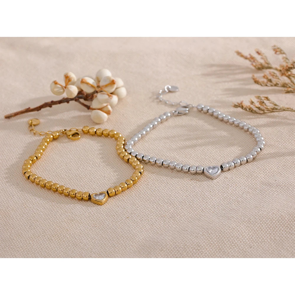 Mina bracelet side view showing delicate bead details
