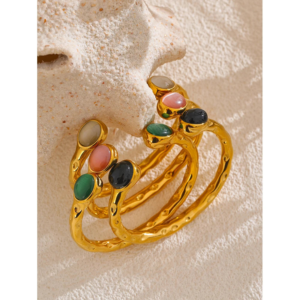 Dorna bracelet side view showing wide cuff silhouette